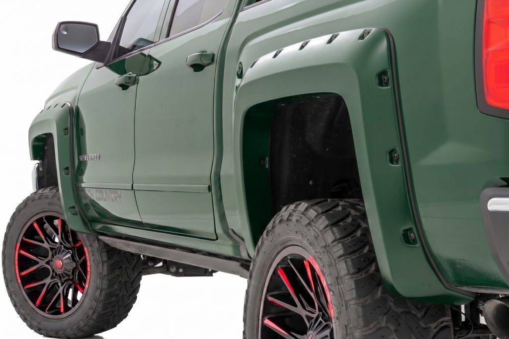 Rough Country Pocket Fender Flares 6’7″ & 8′ Bed G7J Rainforest Green Chevy Silverado 1500 (14-18)/2500HD