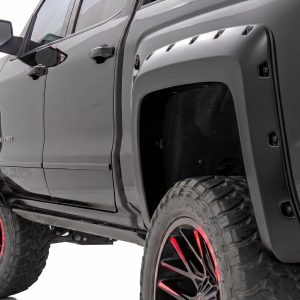 Rough Country Pocket Fender Flares 5’9″ Bed GBA Black Chevy Silverado 1500 (14-18 & Classic)