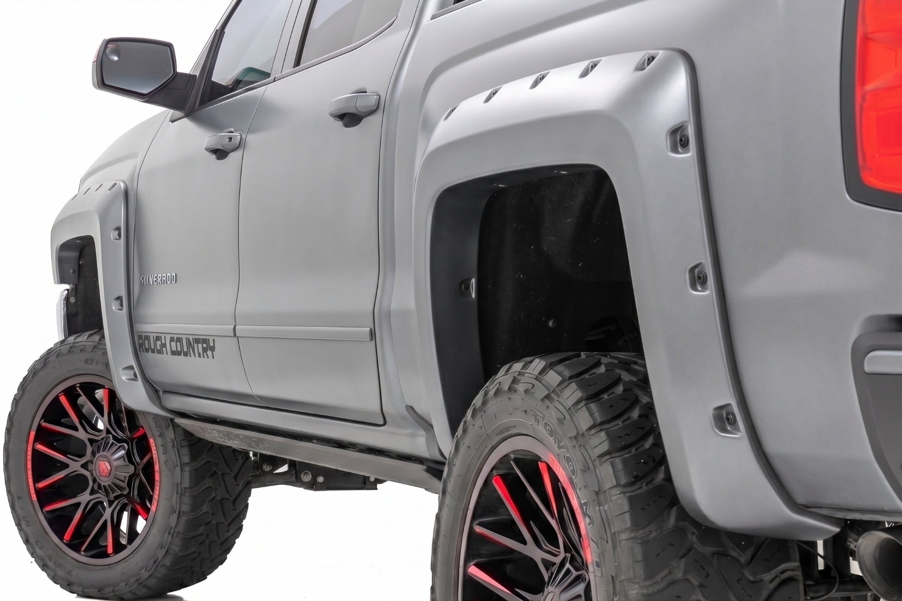Rough Country Pocket Fender Flares 5β9β³ Bed G9K Satin Steel Chevy Silverado 1500 (14-18 & Classic)