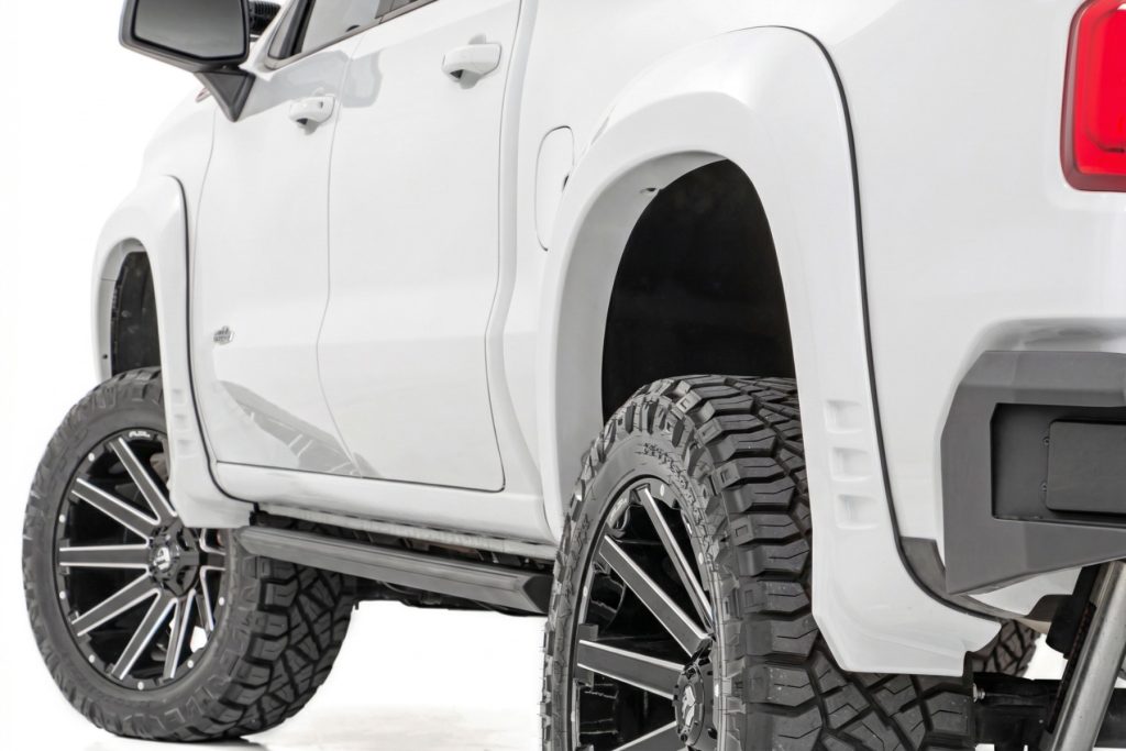 Rough Country SF1 Fender Flares GAZ Summit White Chevy Silverado 1500 2WD/4WD (19-26)