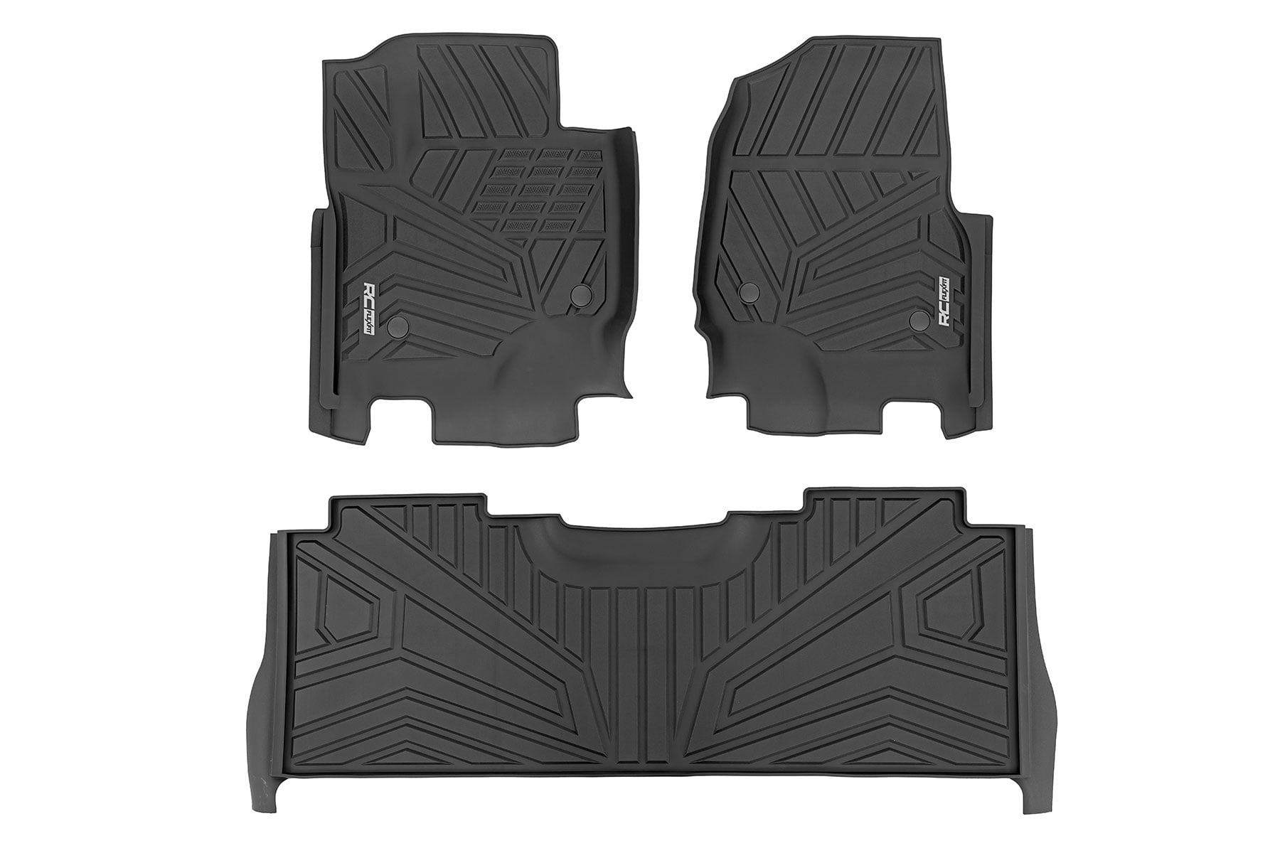 Rough Country Flex-Fit Floor Mats Front and Rear Ford F-250/F-350 Super Duty (17-26)