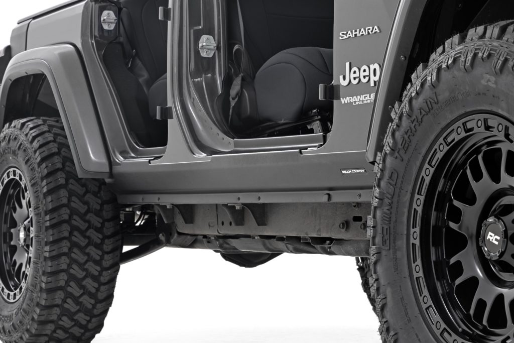 Rough Country Trail Cladding Rocker Sill Plates Jeep Wrangler Unlimited 4WD (2018-2026)