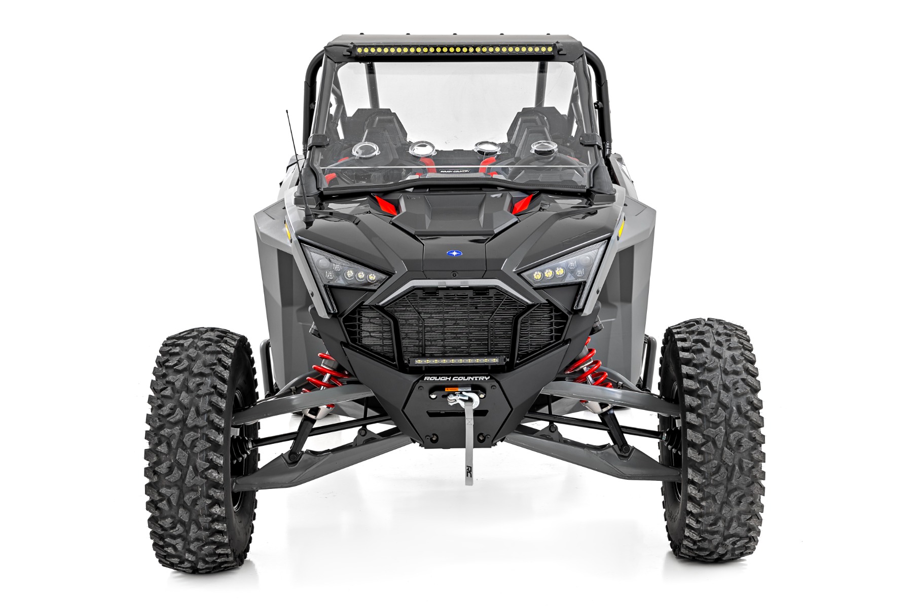 Rough Country 30β³ Single Row Light Mount Front Black Series Polaris RZR Turbo R