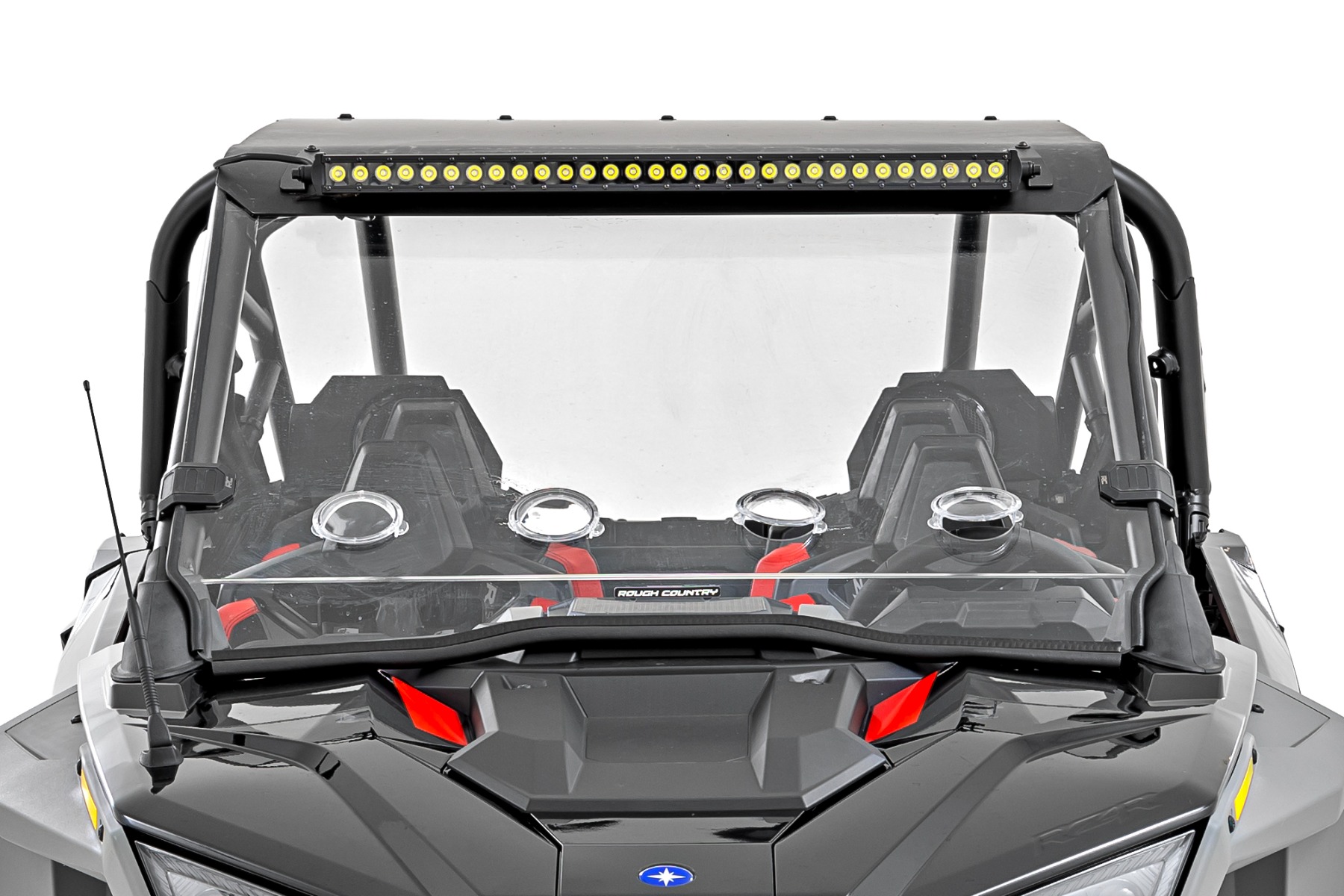 Rough Country 30β³ Single Row Light Mount Front Black Series White DRL Polaris RZR Turbo R