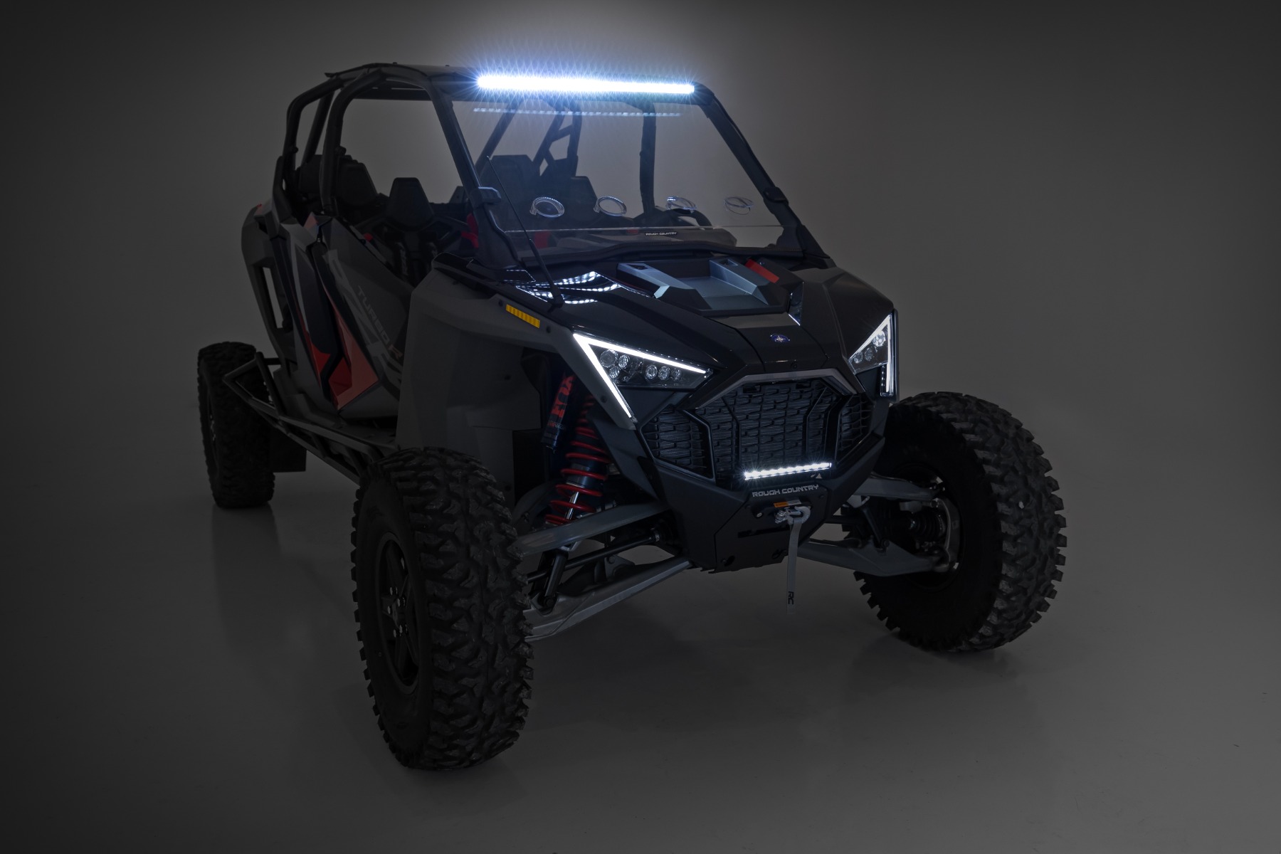 Rough Country 30β³ Single Row Light Mount Front Black Series Polaris RZR Turbo R