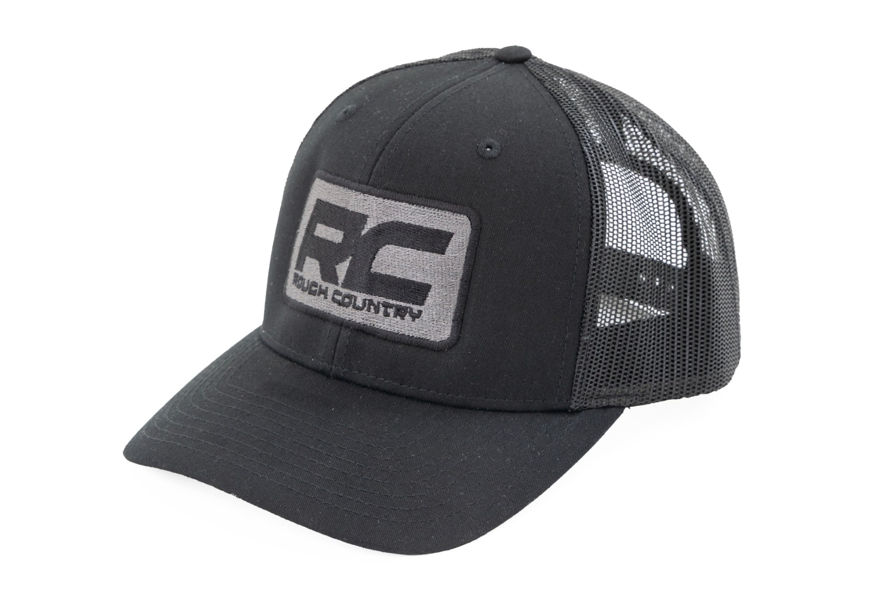 Rough Country Hat Black Mesh Rough Country Patch Black/Black – Richardson 112