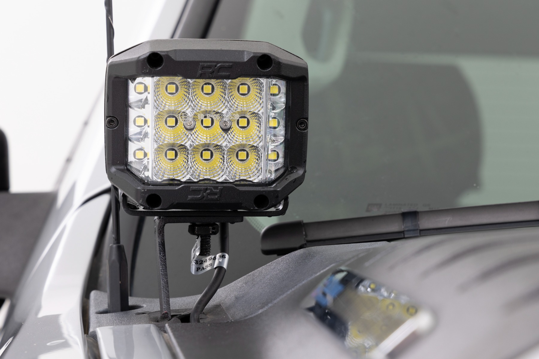 Rough Country LED Light Kit Ditch Mount 2β³ Black Pair Spot Chevy 1500 & Chevy/GMC 2500HD/3500HD (07-14)