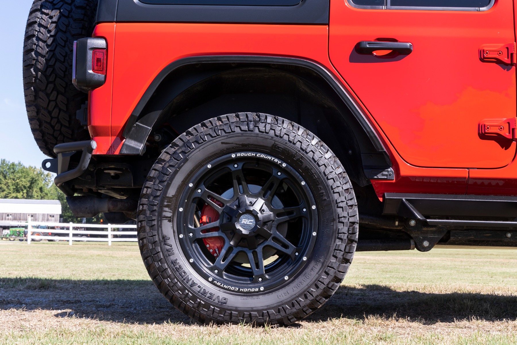 Rough Country Caliper Covers Rear Red Jeep Wrangler JK/Wrangler Unlimited (2007-2018)