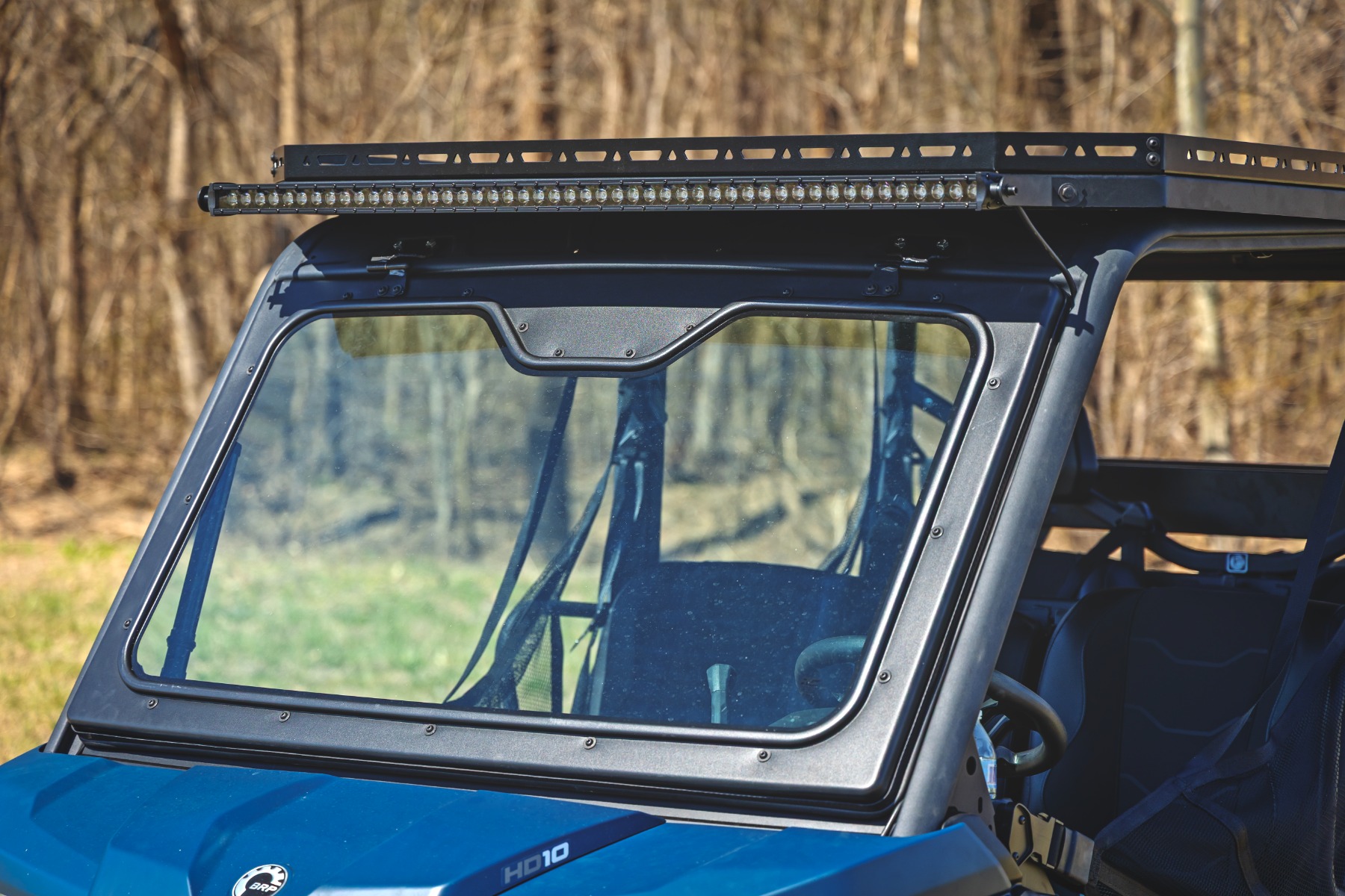 Rough Country LED Light Deck Roof 50β³ Blk Single Row Can-Am Defender MAX HD10
