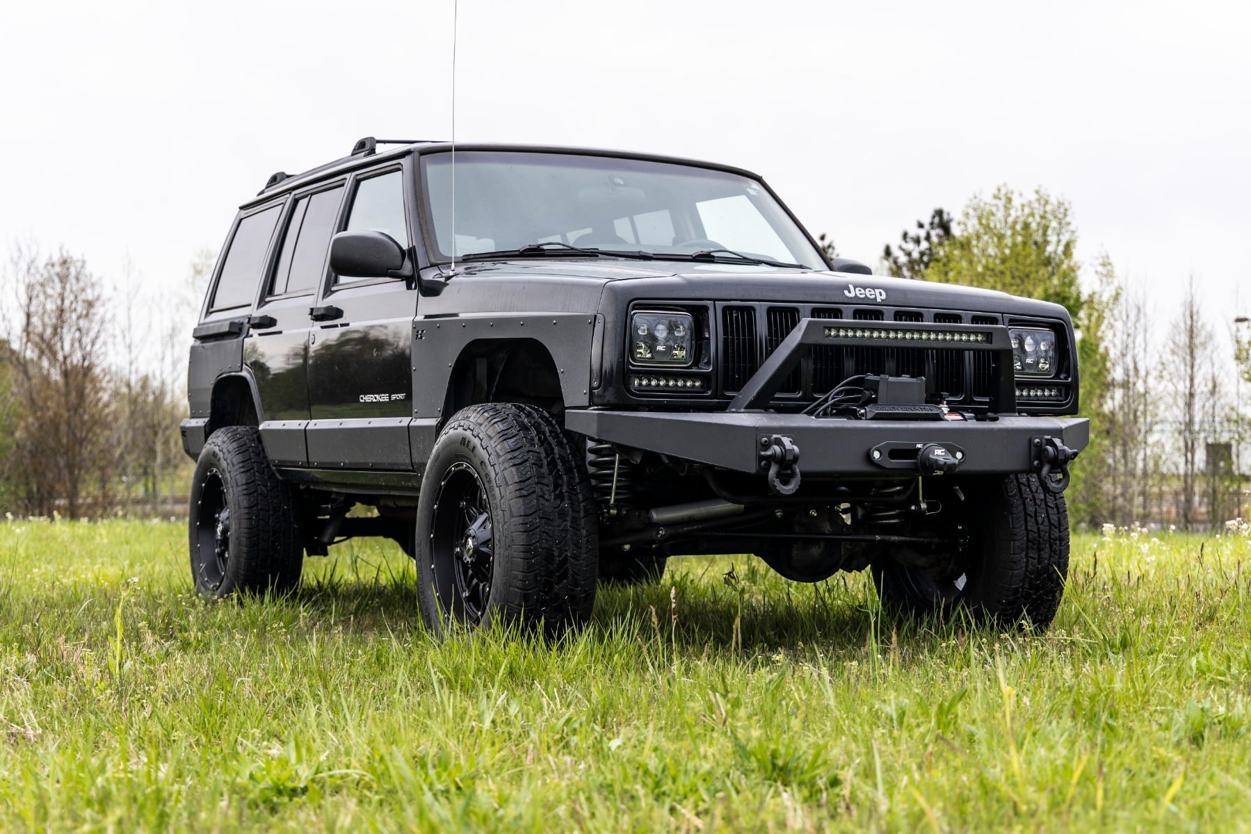 Rough Country 8 Inch Black Series LED Light Bar Single Row Pair