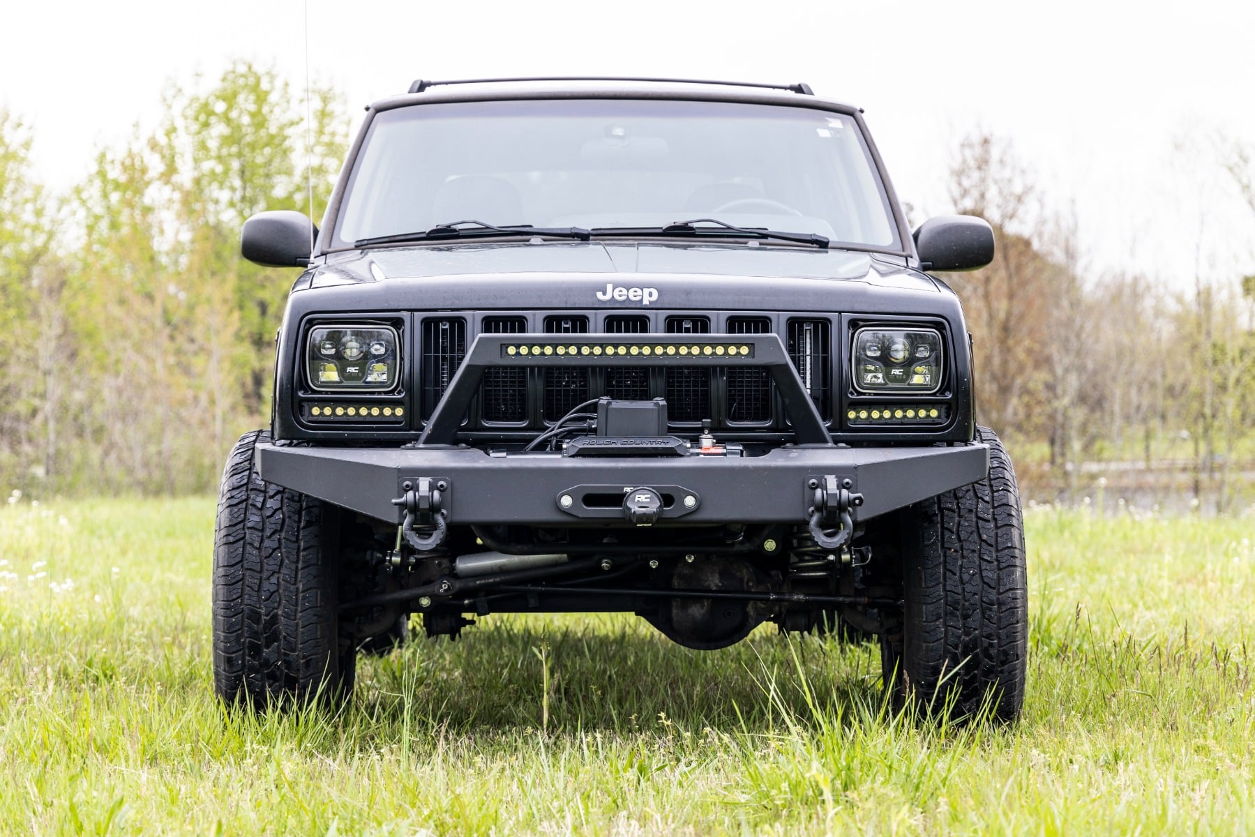 Rough Country 8 Inch Black Series LED Light Bar Single Row Pair