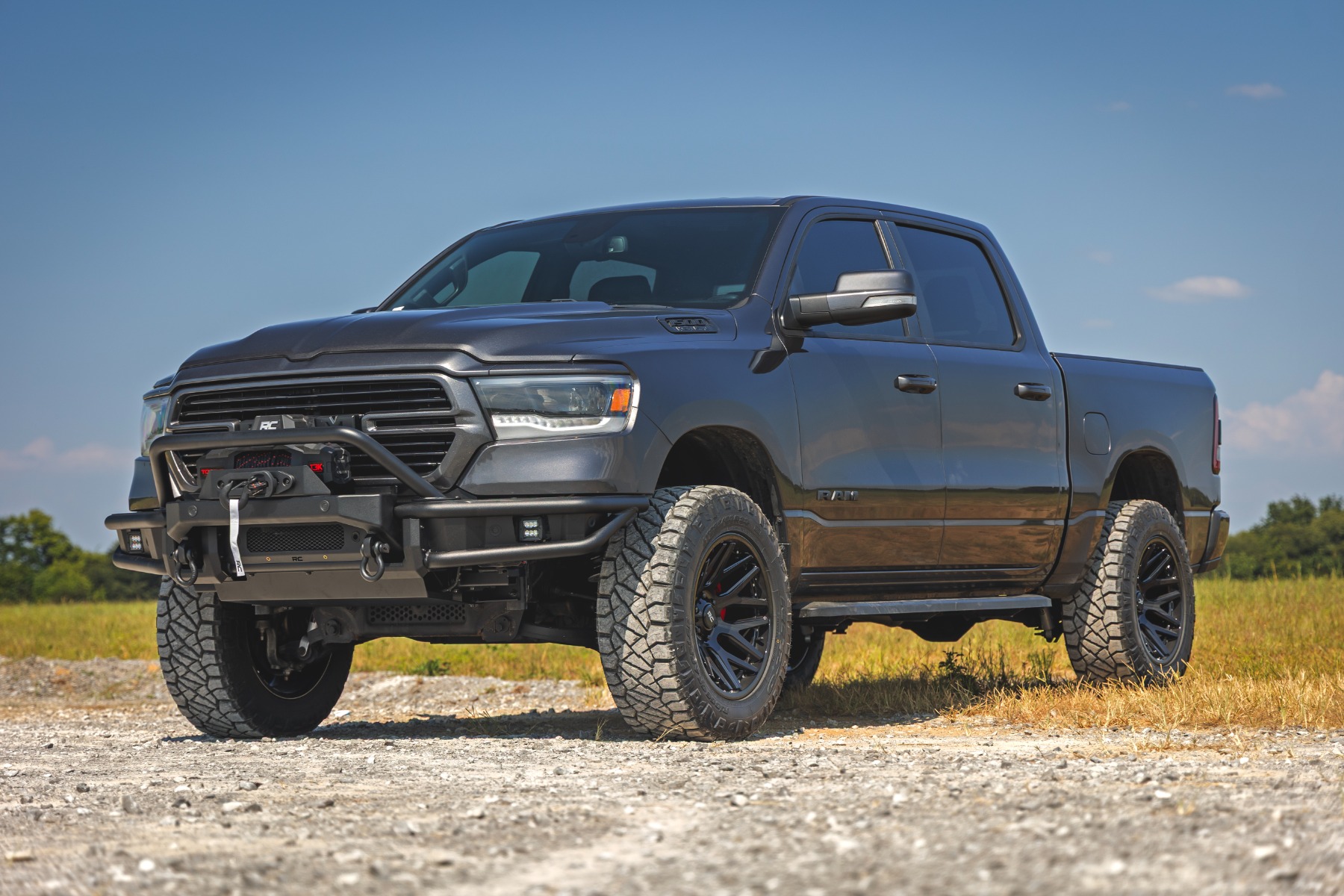 Rough Country Front Bumper Tubular Winch Mount Ram 1500 2WD/4WD (2019-2024)