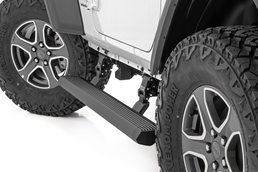 Rough Country Power Running Boards Dual Electric Motor 2 Door Jeep Wrangler JL (18-26)