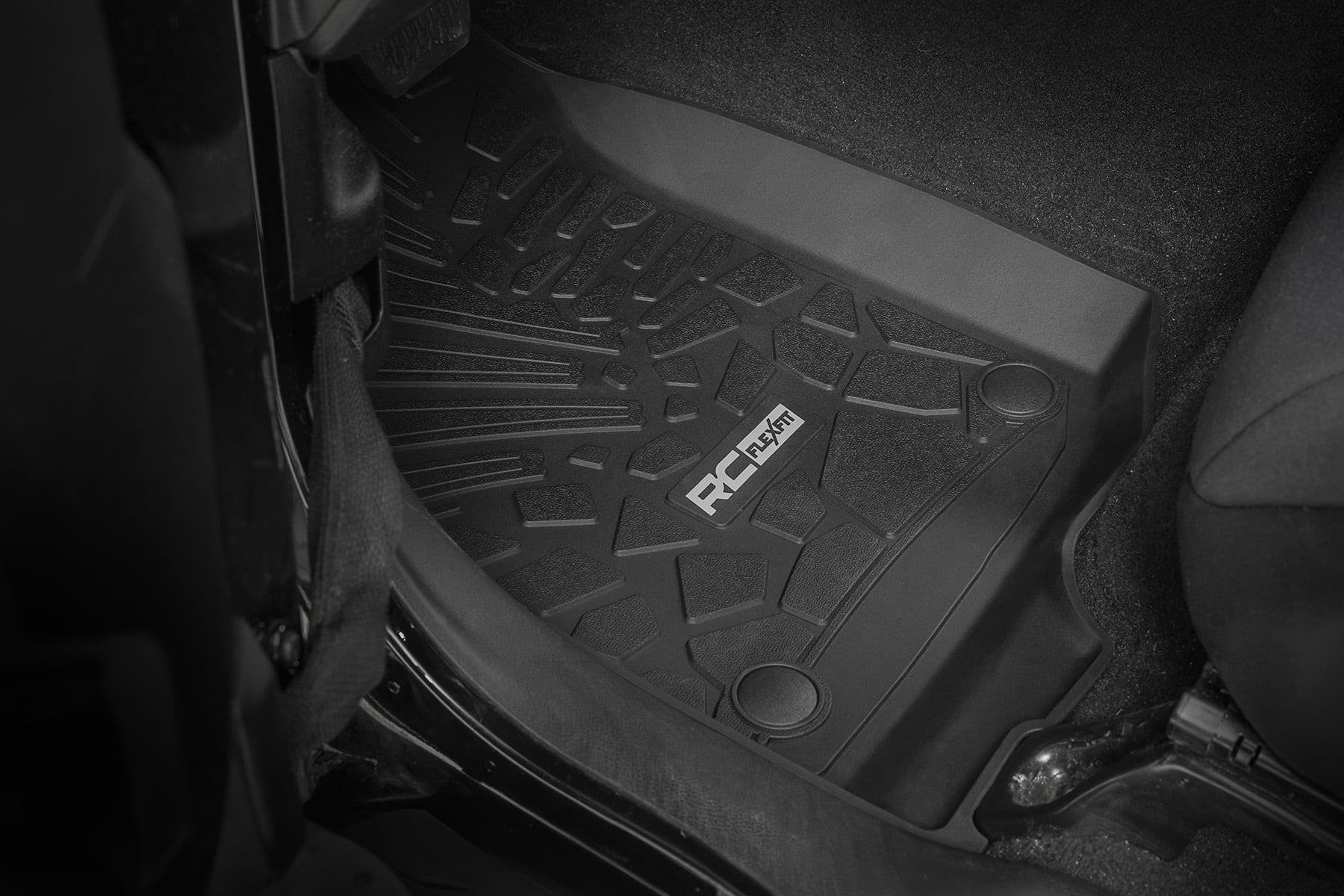 Rough Country Flex Fit Floor Mats FR & RR 4 Door Jeep Wrangler Unlimited 4WD (18-26)