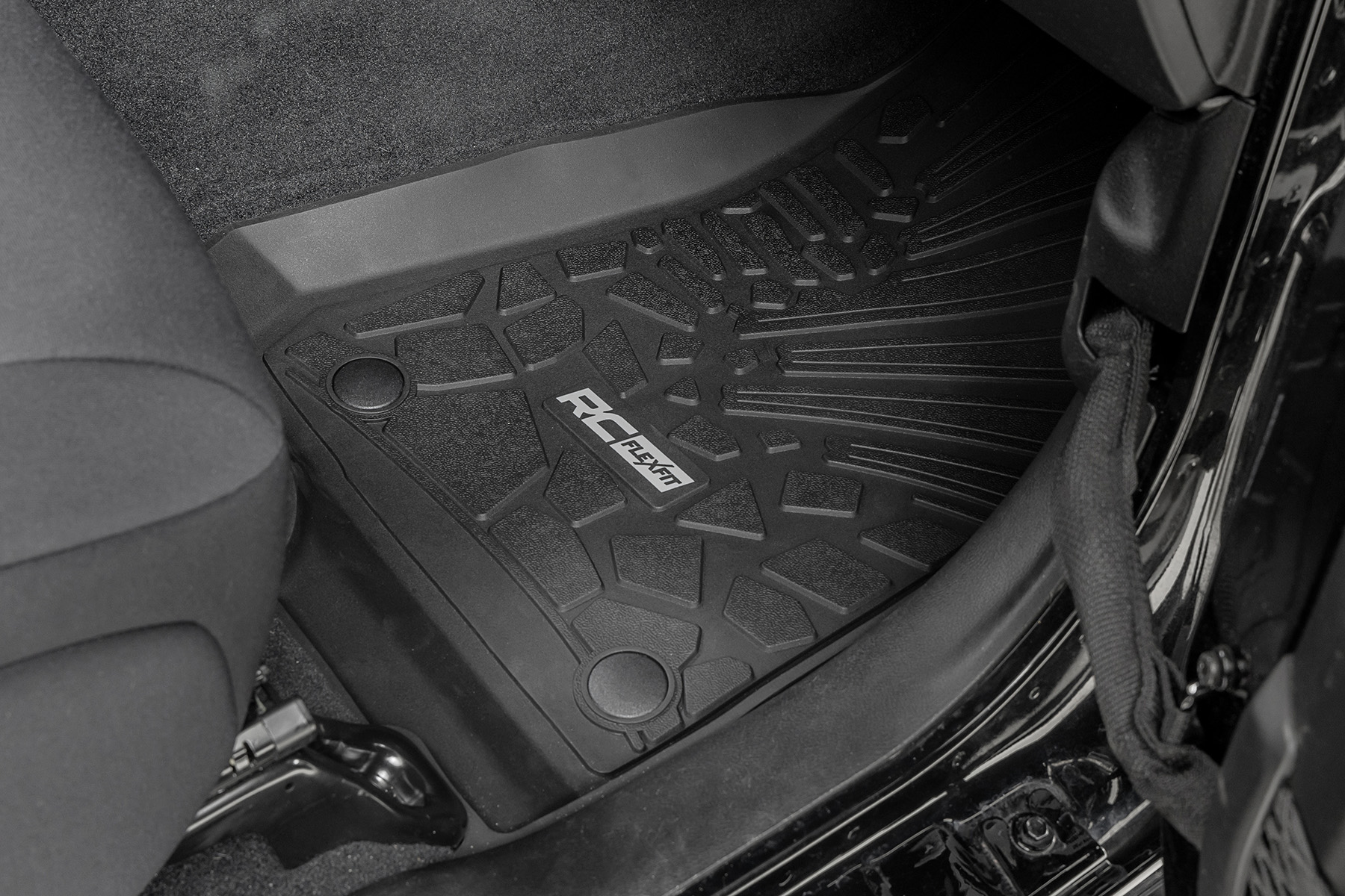 Rough Country Flex Fit Floor Mats FR & RR 4 Door Jeep Wrangler Unlimited 4WD (18-26)