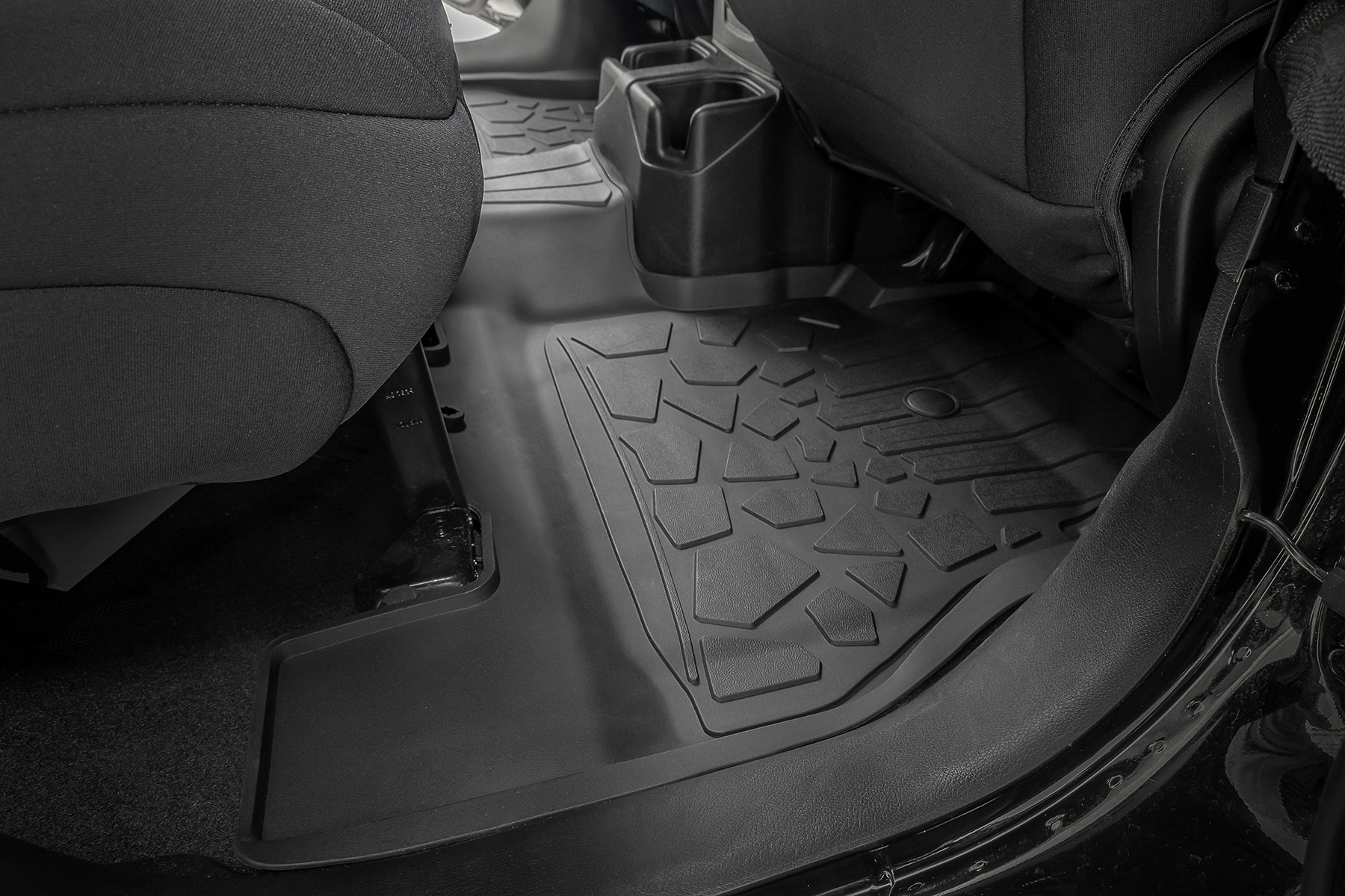 Rough Country Flex Fit Floor Mats FR & RR 4 Door Jeep Wrangler Unlimited 4WD (18-26)