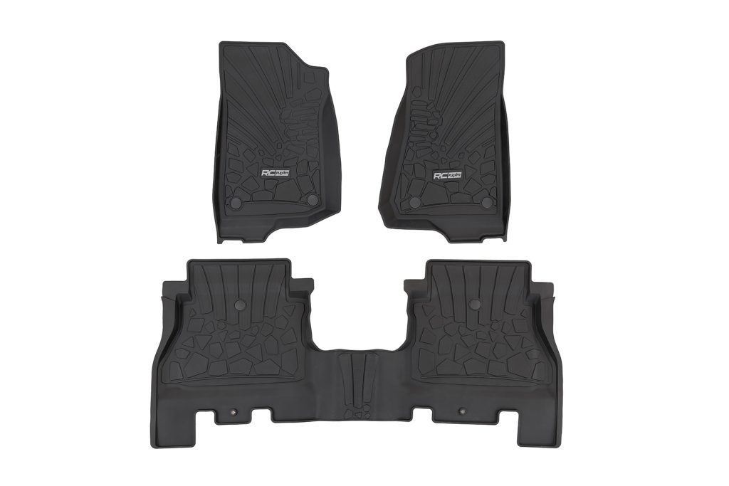 Rough Country Flex Fit Floor Mats FR & RR 4 Door Jeep Wrangler Unlimited 4WD (18-26)