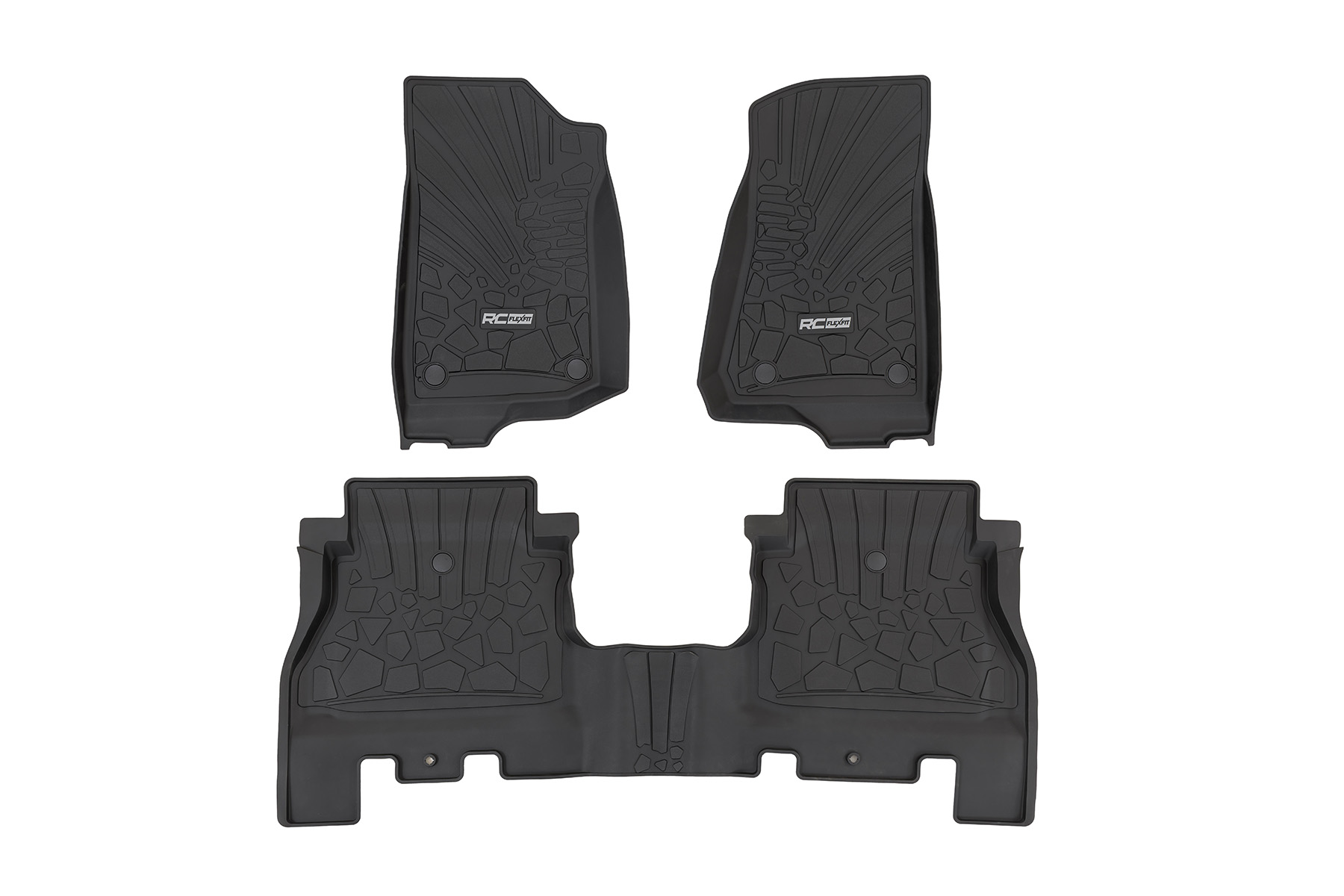 Rough Country Flex Fit Floor Mats FR & RR 4 Door Jeep Wrangler Unlimited 4WD (18-26)