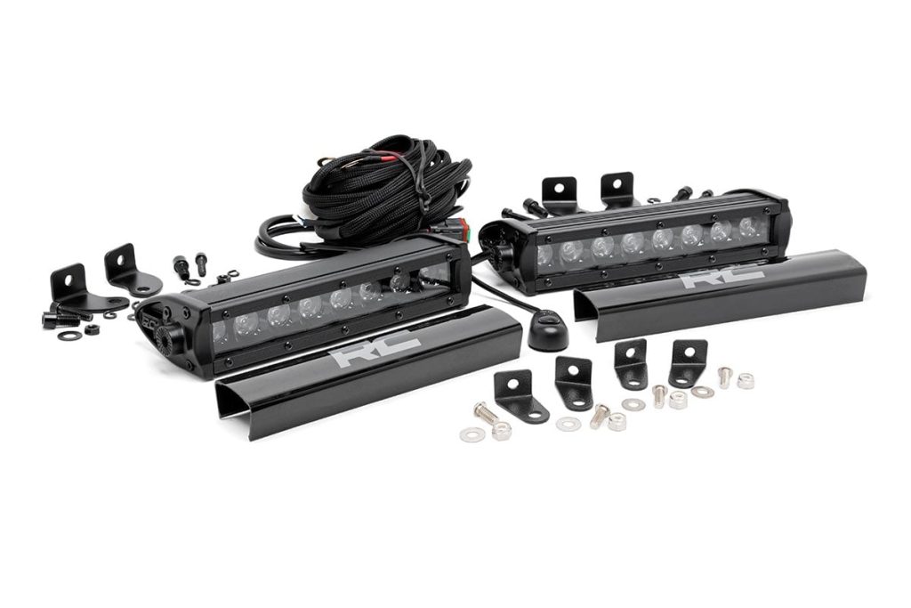 Rough Country LED Light Kit Grille Mount 8β³ Black Pair Ford F-250 Super Duty (17-19)