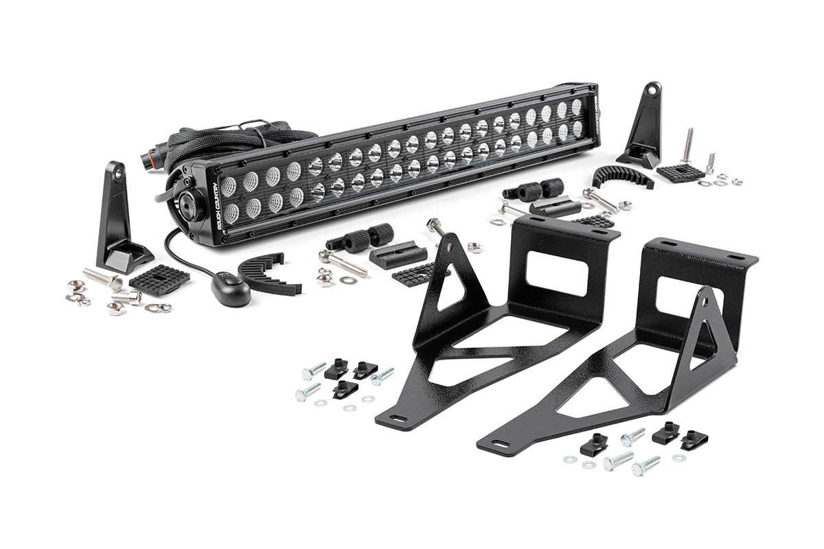 Rough Country LED Light Kit Bumper Mount 20″ Black Dual Row Ford F-250/F-350 Super Duty (05-07)