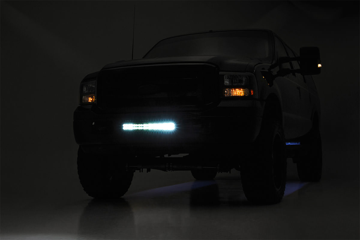 Rough Country LED Light Kit Bumper Mount 20β³ Black Dual Row Ford F-250/F-350 Super Duty (05-07)