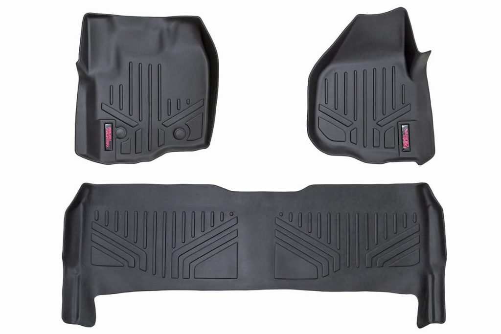 Rough Country Floor Mats FR & RR Raised FR Pedal Ford F-250/F-350 Super Duty (12-16)