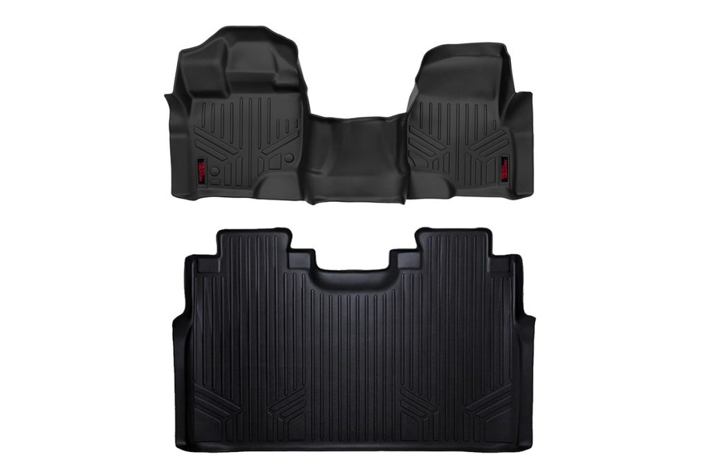 Rough Country Floor Mats FR & RR Over Hump Ford F-150 (15-26)/F-150 Lightning (22-26)/Raptor (17-26)
