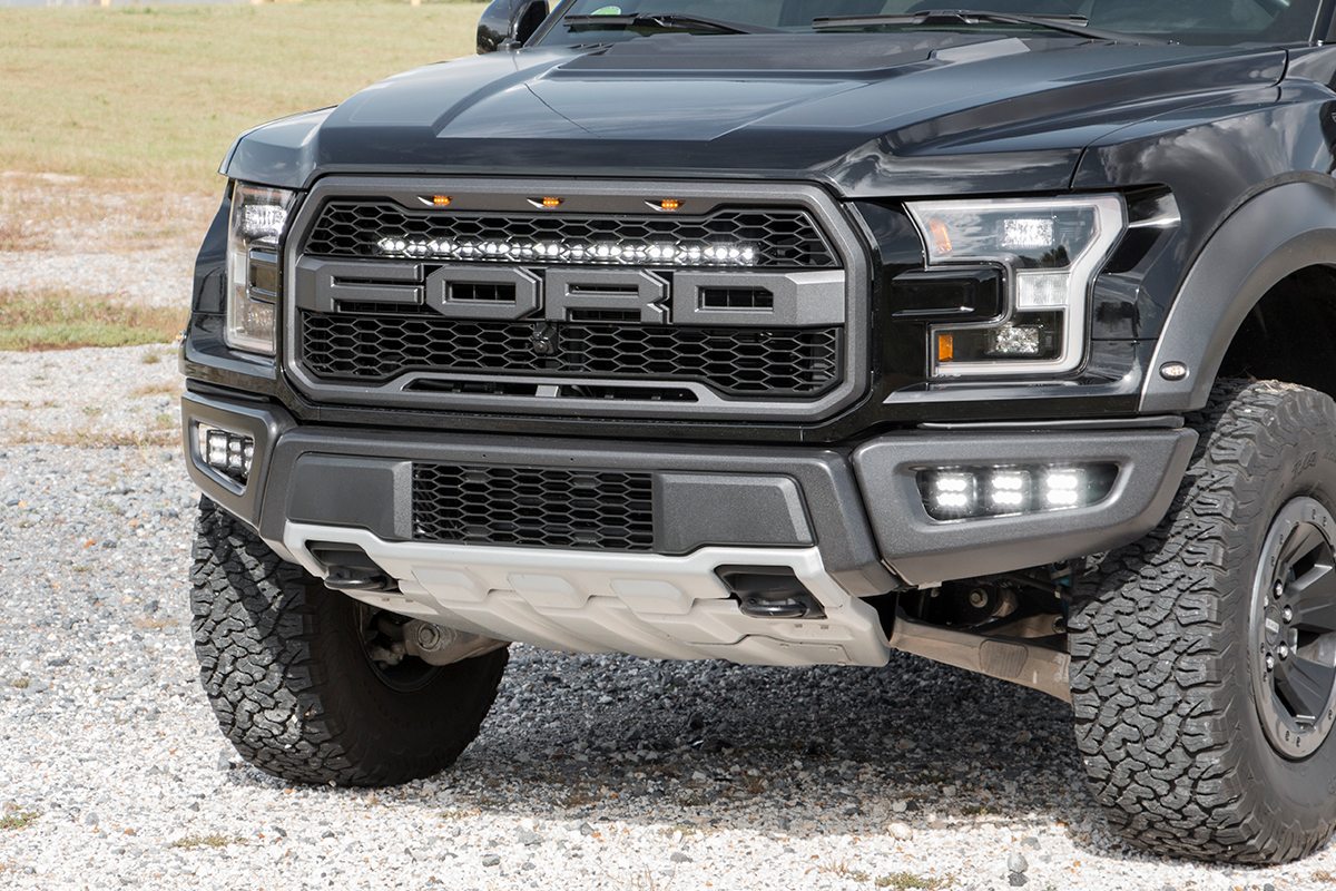 Rough Country LED Light Kit Grille Mount 30β³ Black Single Row Ford Raptor 4WD (17-20)