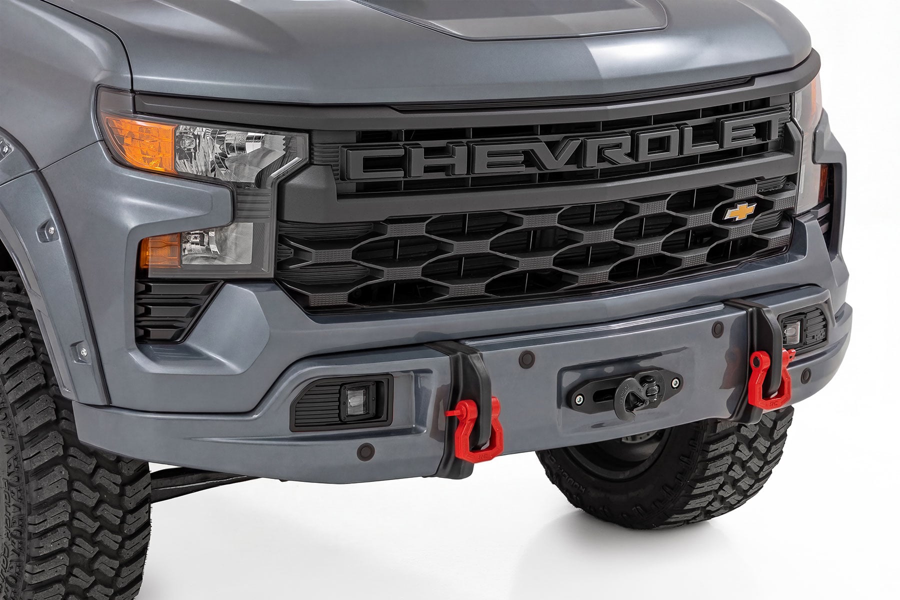 Rough Country Front FXS Bumper 12000S GXD Sterling Grey Metallic Chevy Silverado 1500 (23-26)