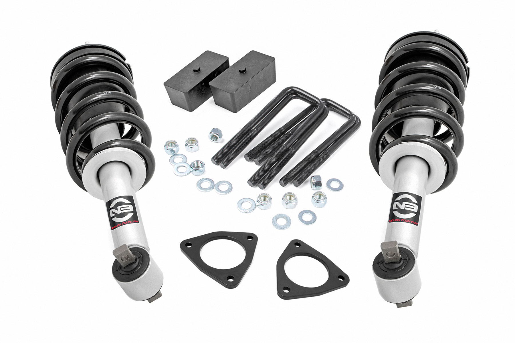 Rough Country 2.5 Inch Lift Kit Alu/Cast Steel N3 Strut Chevy/GMC 1500 (07-18)