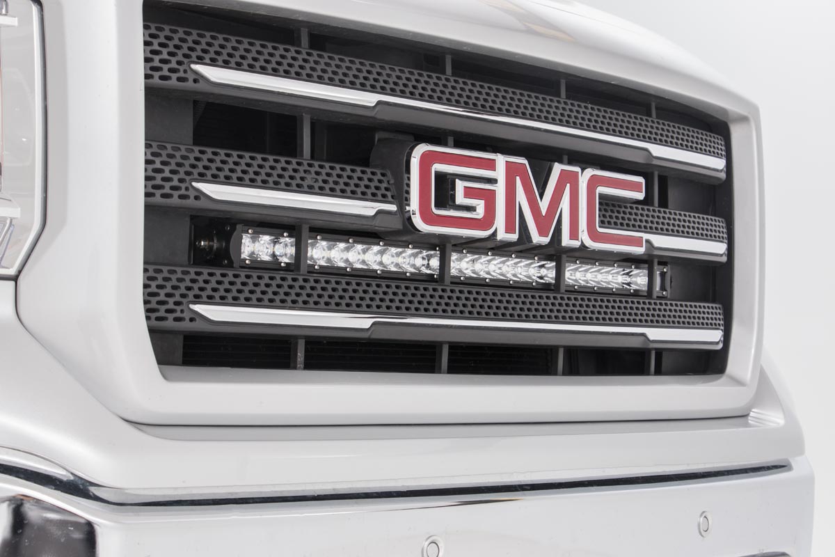 Rough Country LED Light Kit Behind Grille Mount 30β³ Chrome Single Row Chevy/GMC 1500 (14-18 & Classic)