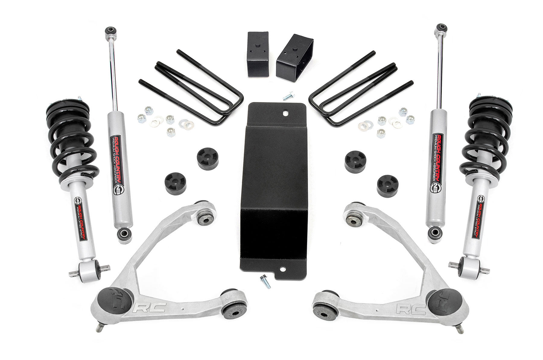 Rough Country 3.5 Inch Lift Kit Forged UCA N3 Strut Chevy/GMC 1500 (14-16)