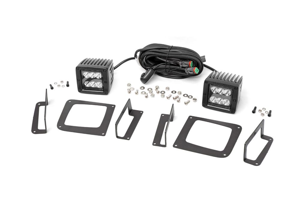 Rough Country LED Light Kit Fog Mount 2″ Black Pair GMC Sierra 1500 2WD/4WD (14-15)