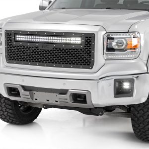 Rough Country Mesh Grille 30β³ Dual Row LED Black GMC Sierra 1500 2WD/4WD (2014-2015)