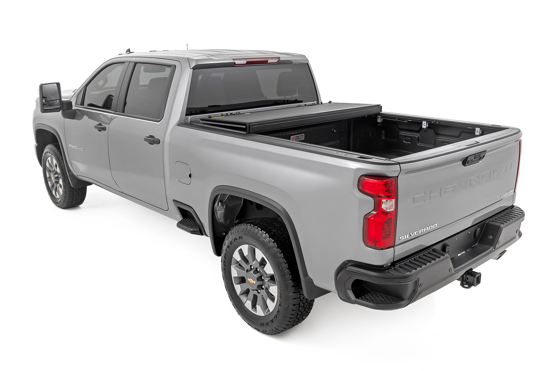 Rough Country Hard Tri-Fold Flip Up Bed Cover 6β9β³ Bed Chevy/GMC Silverado/Sierra 2500HD/3500HD (20-26)