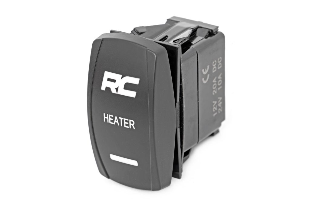 Rough Country Rocker Switch Cab Heater 2x1 with Logo Blue Back Light Polaris General XP 4 1000