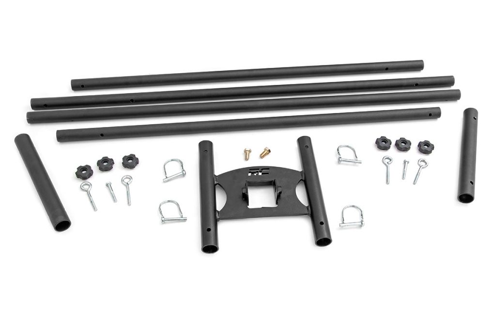 Rough Country Flag Pole Holder Dual 2 Inch Hitch w/ Flag Poles