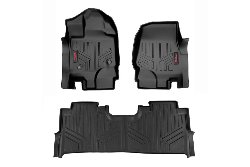 Rough Country Floor Mats FR & RR FR Buckets Ford F-150 (15-26)/F-150 Lightning (22-26)/Raptor (17-26)