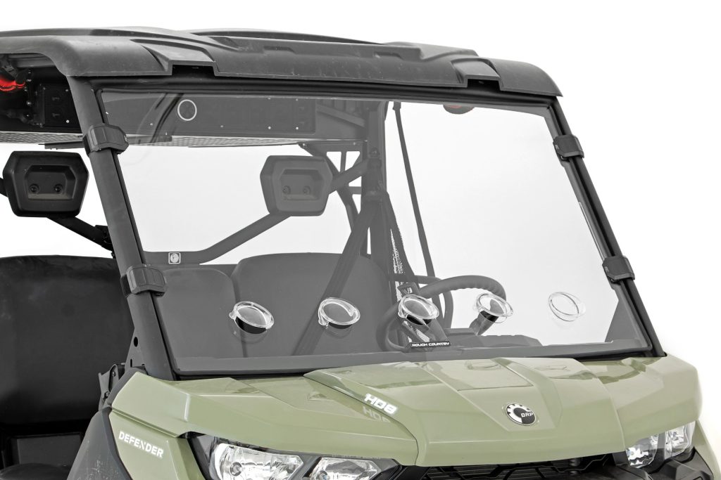 Rough Country Vented Full Windshield Scratch Resistant Can-Am Defender HD 5/HD 8/HD 9/HD 10