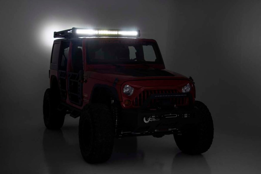 Rough Country Roof Rack Black Series Lights Jeep Wrangler JK/Wrangler Unlimited (07-18)