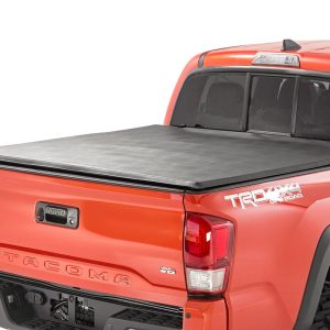 Rough Country Soft Tri-Fold Bed Cover 5β² Bed Dbl Cab Toyota Tacoma 2WD/4WD (16-23)