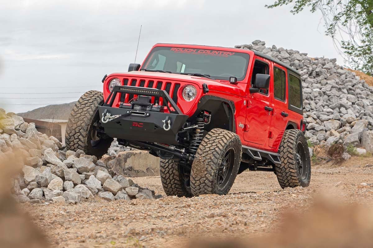 Rough Country 3.5 Inch Lift Kit Adj Lower FR D/S Jeep Wrangler Unlimited 4WD (24-26)