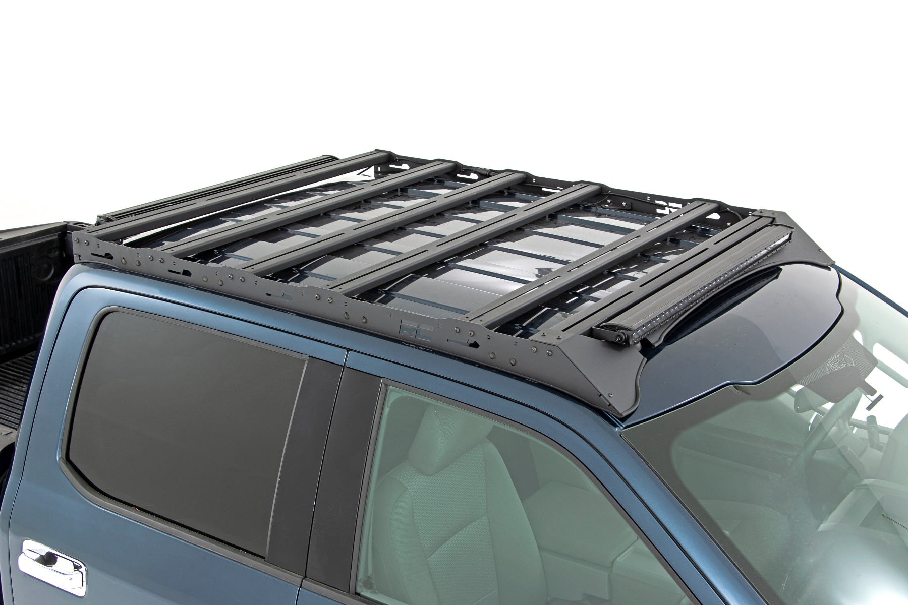 Rough Country Roof Rack FR & RR 40 Inch Single Row BLK LEDs Ford F-150 2WD/4WD (15-18)