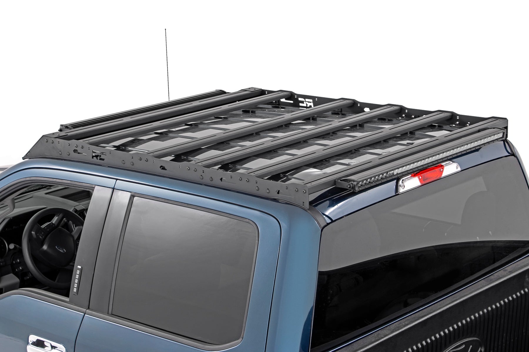 Rough Country Roof Rack FR & RR 40 Inch Single Row BLK LEDs Ford F-150 2WD/4WD (15-18)