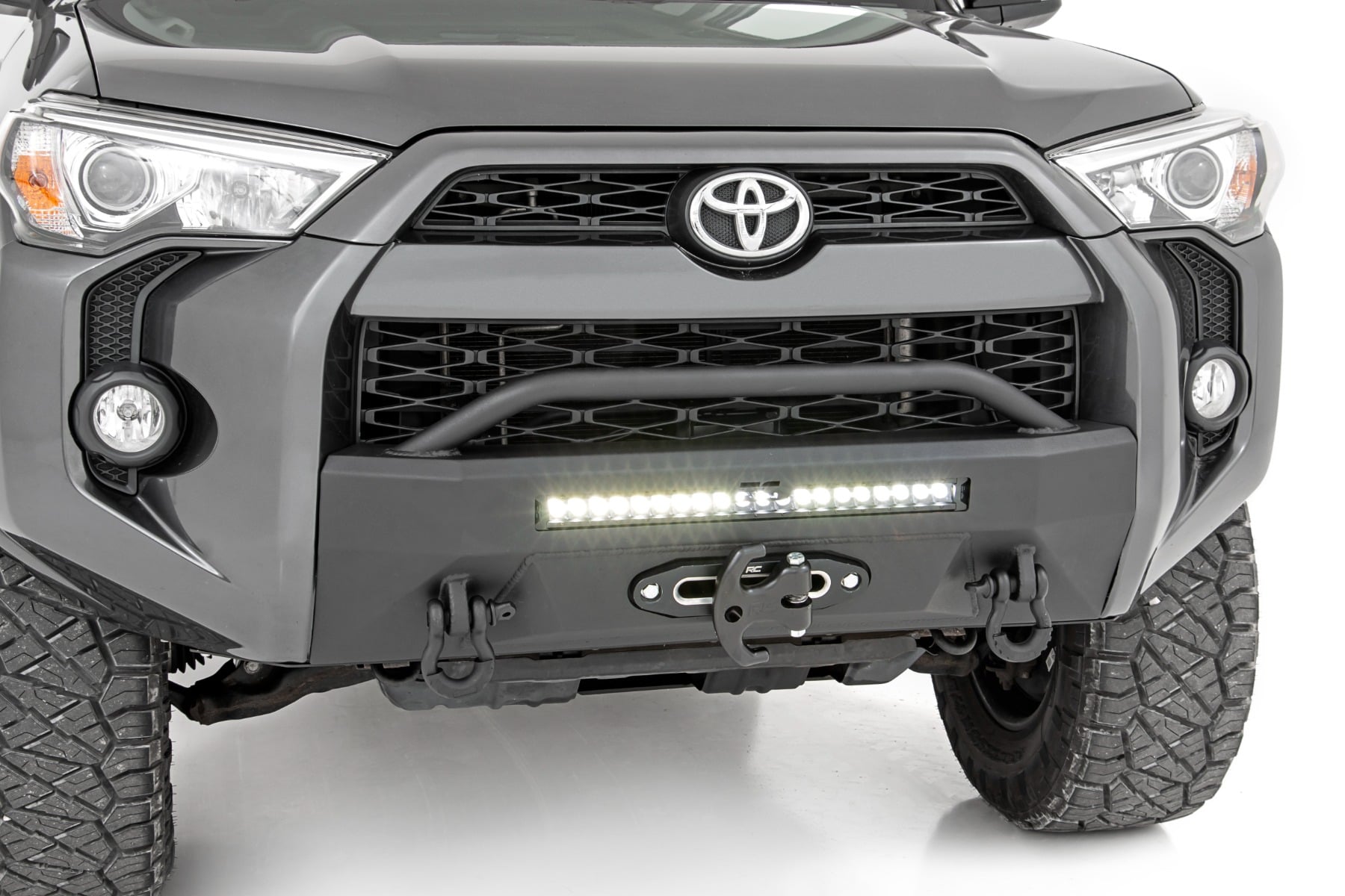 Rough Country Front Bumper Hybrid 20β³ Blk LED Amber Toyota 4Runner 2WD/4WD (14-24)