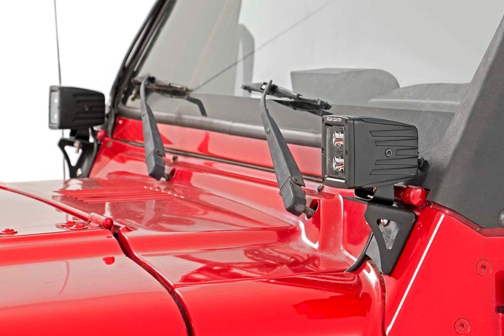 Rough Country Light Mounts Lower Windshield Jeep Wrangler TJ (97-06)/Wrangler Unlimited (04-06)