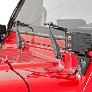 Rough Country Light Mounts Lower Windshield Jeep Wrangler TJ (97-06)/Wrangler Unlimited (04-06)