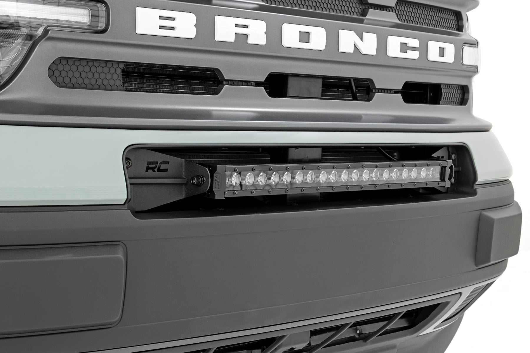 Rough Country LED Light Kit Bumper Mount 20″ Black Single Row White DRL Ford Bronco Sport (21-26)