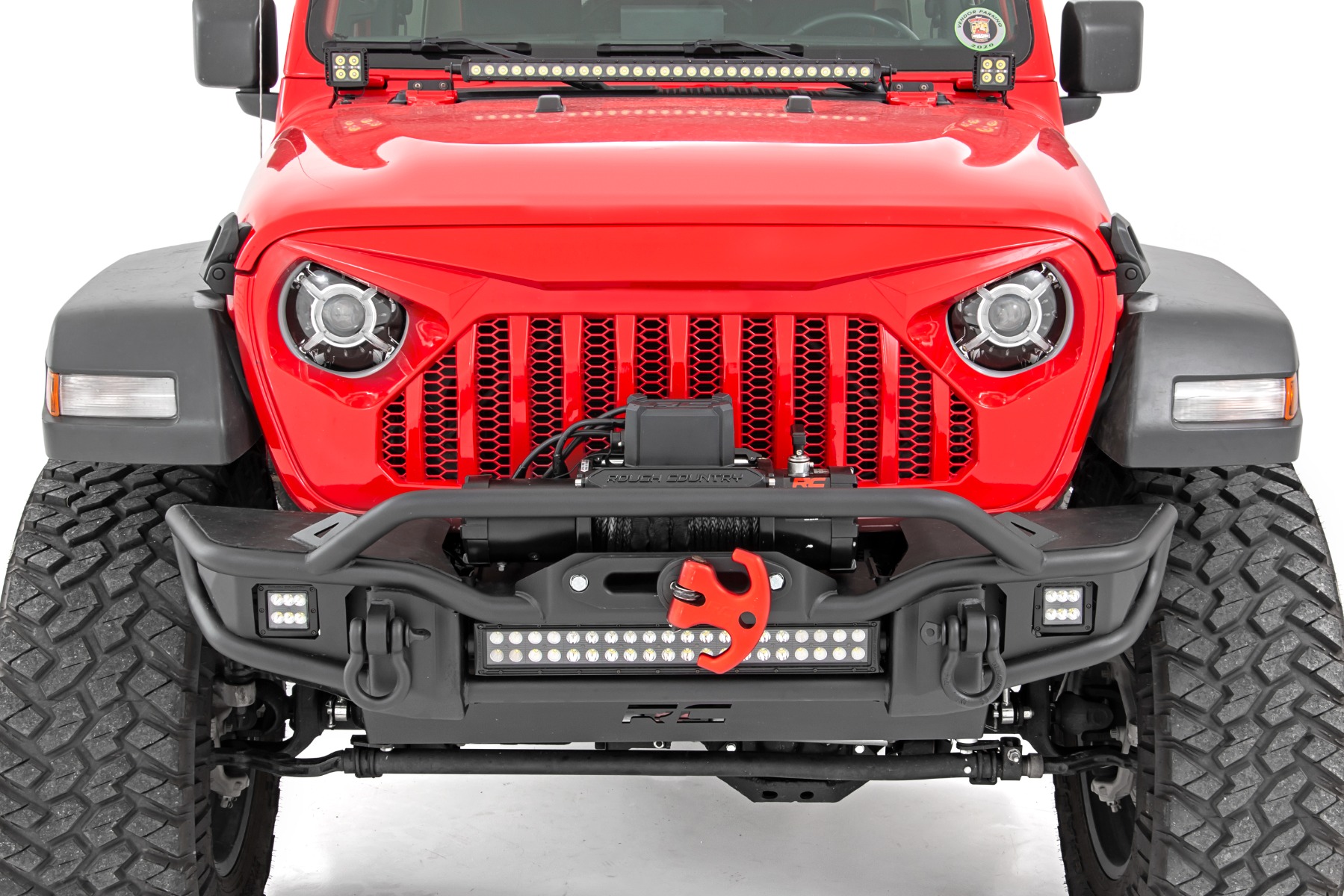 Rough Country 9 Inch DRL Halo LED Headlights DOT Approved Jeep Gladiator JT/Wrangler JL (18-26)