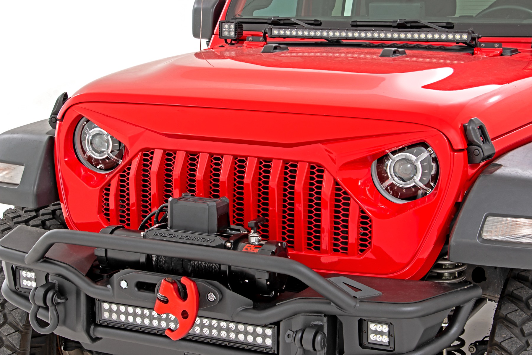 Rough Country 9 Inch DRL Halo LED Headlights DOT Approved Jeep Gladiator JT/Wrangler JL (18-26)